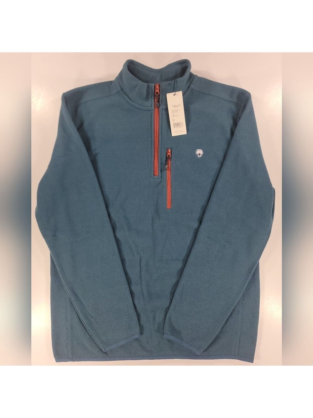 NEW SOUTHERN SHIRT COMPANY Mens 1/4 Zip Teal Pullover Keeler Medium Performance